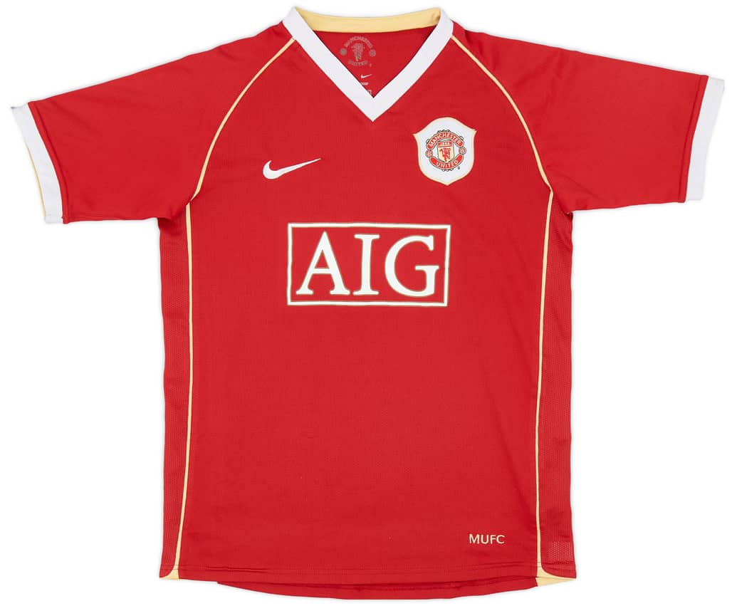 2006-07 Manchester United Home Shirt - 8/10 - (L.Boys)