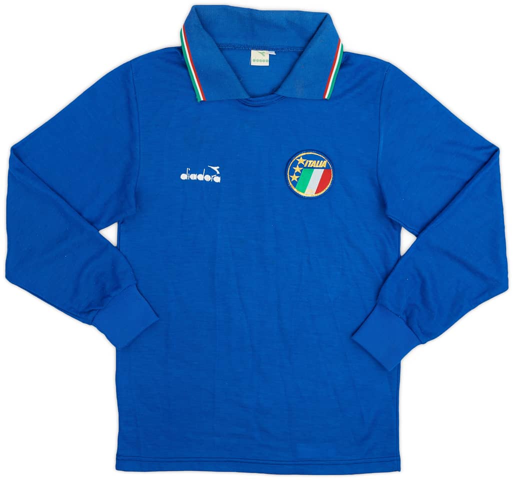 1986-91 Italy Home L/S Shirt - 7/10 - (L.Boys)