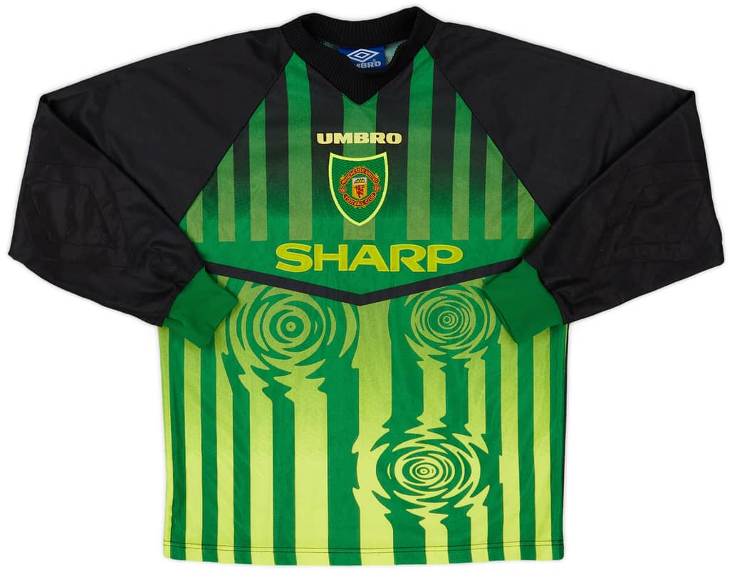 1997-98 Manchester United Green GK Shirt - 8/10 - (L.Boys)