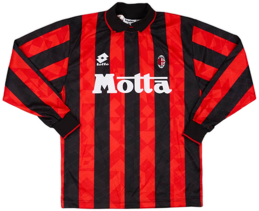 1993-94 AC Milan Home L/S Shirt - 9/10 - (S)