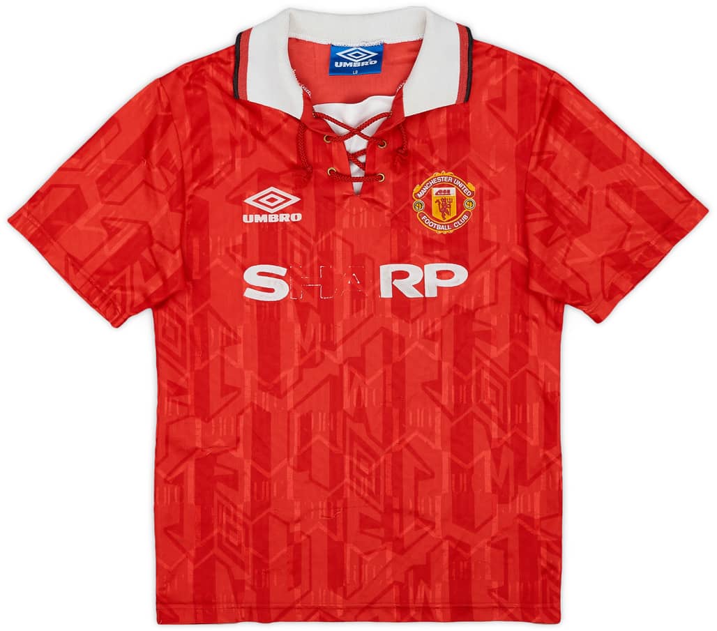 1992-94 Manchester United Home Shirt - 4/10 - (L.Boys)