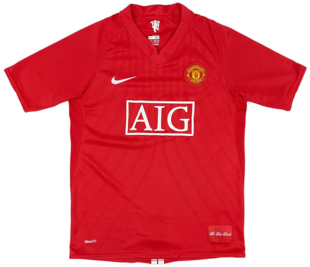 2007-09 Manchester United Home Shirt - 7/10 - (XL.Boys)
