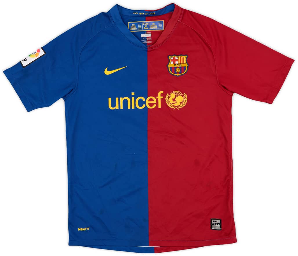 2008-09 Barcelona Home Shirt - 8/10 - (L.Boys)