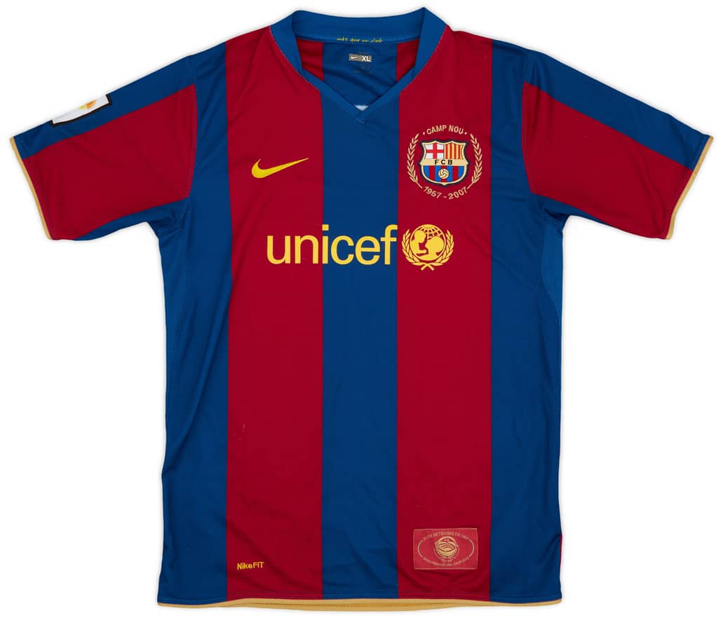 2007-08 Barcelona Home Shirt - 7/10 - (XL.Boys)