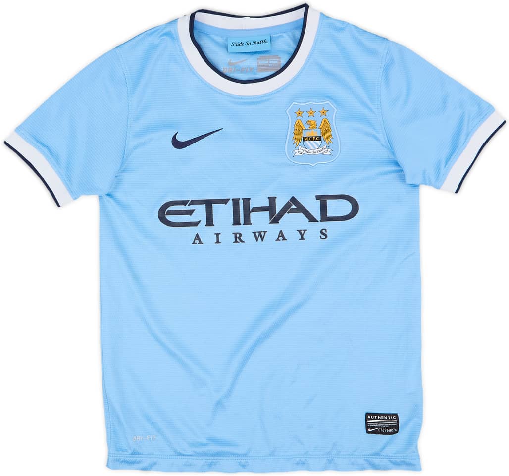 2013-14 Manchester City Home Shirt - 8/10 - (S.Boys)