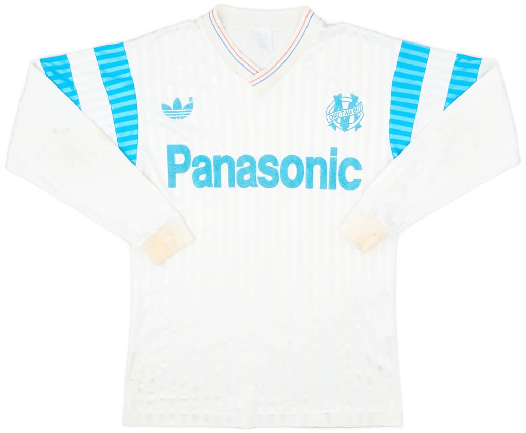 1990-91 Olympique Marseille Home L/S Shirt - 5/10 - (S)