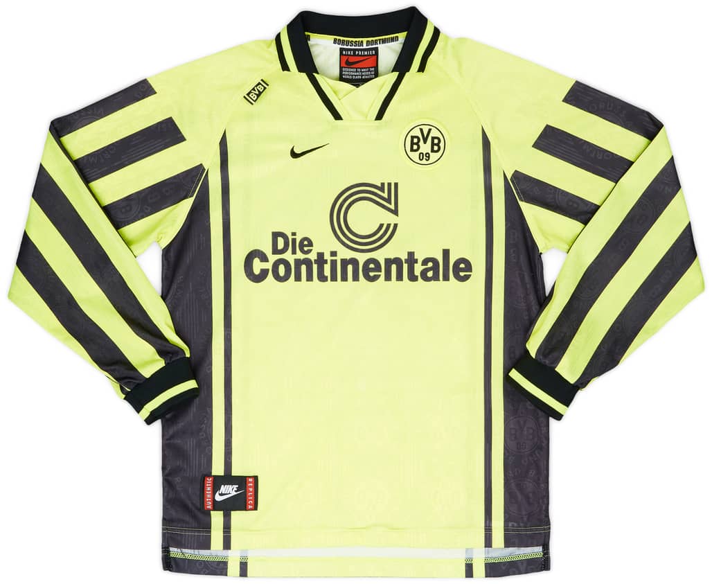 1996-97 Borussia Dortmund Home L/S Shirt - 8/10 - (XL.Boys)