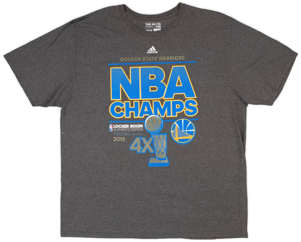 2015 Golden State Warriors NBA Champs adidas Tee - 8/10 - (XXL)