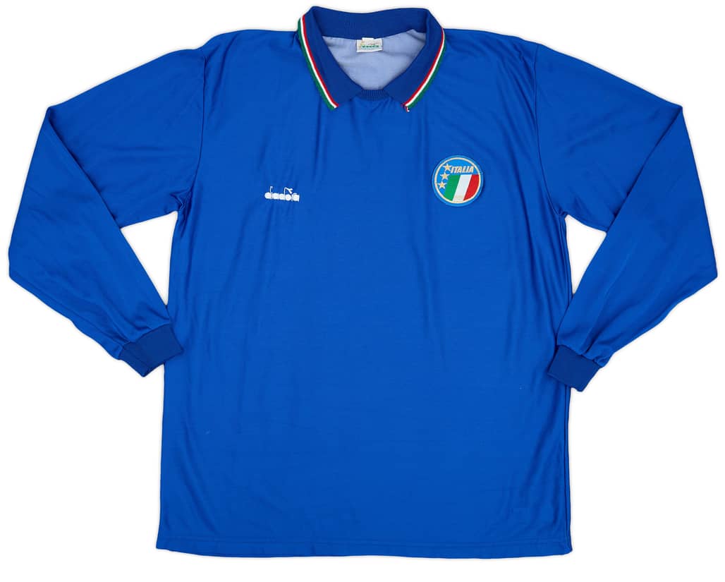 1986-91 Italy Home L/S Shirt - 9/10 (XL)