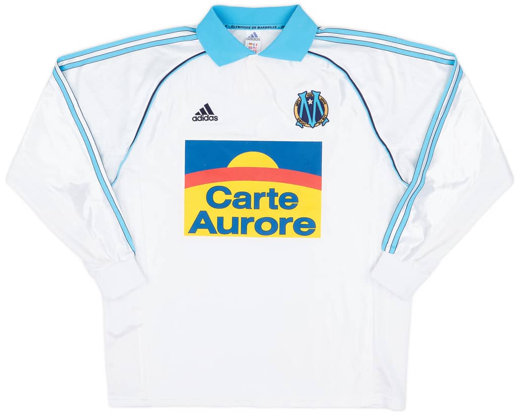 1998-99 Olympique Marseille Player Issue Home L/S Shirt - 7/10 - (XL)