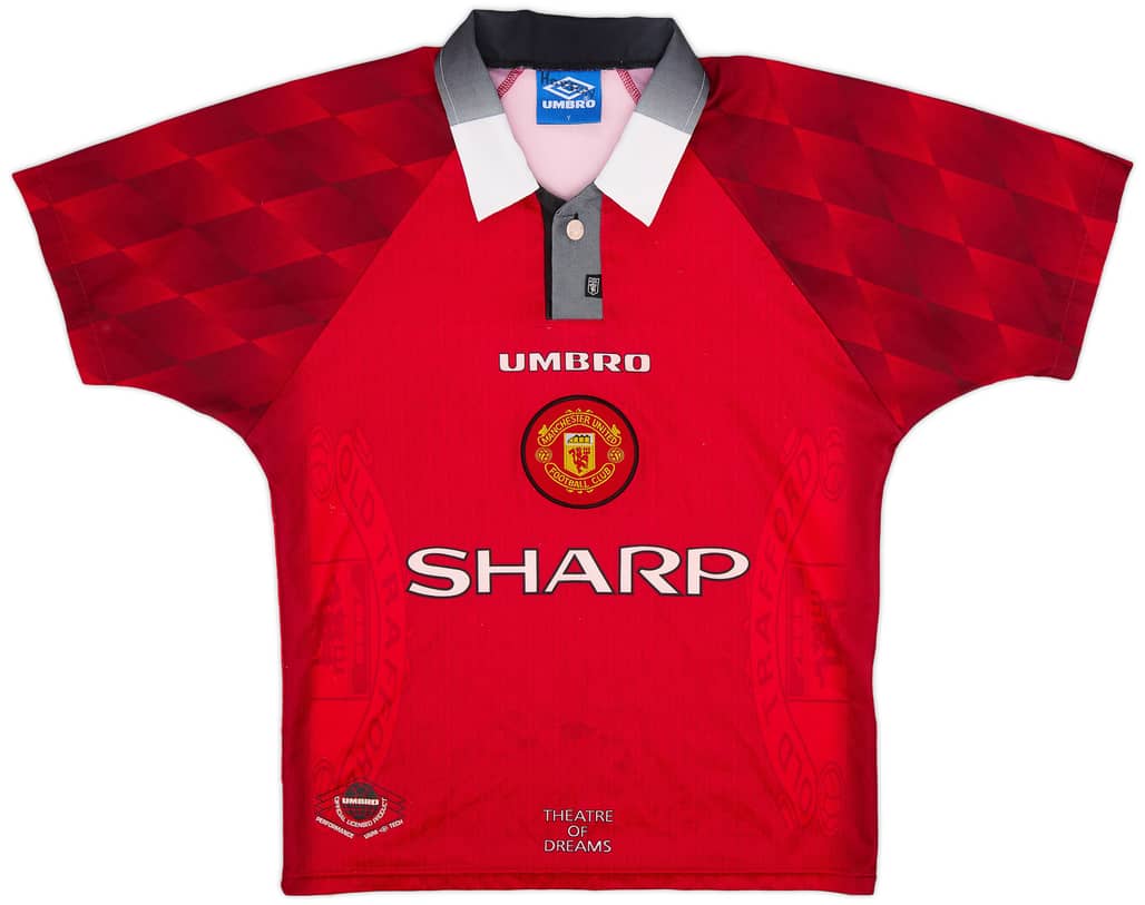 1996-98 Manchester United Home Shirt - 8/10 - (Y)