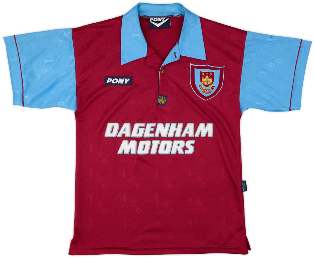 1995-97 West Ham Signed Centenary Home Shirt - 9/10 - (S)
