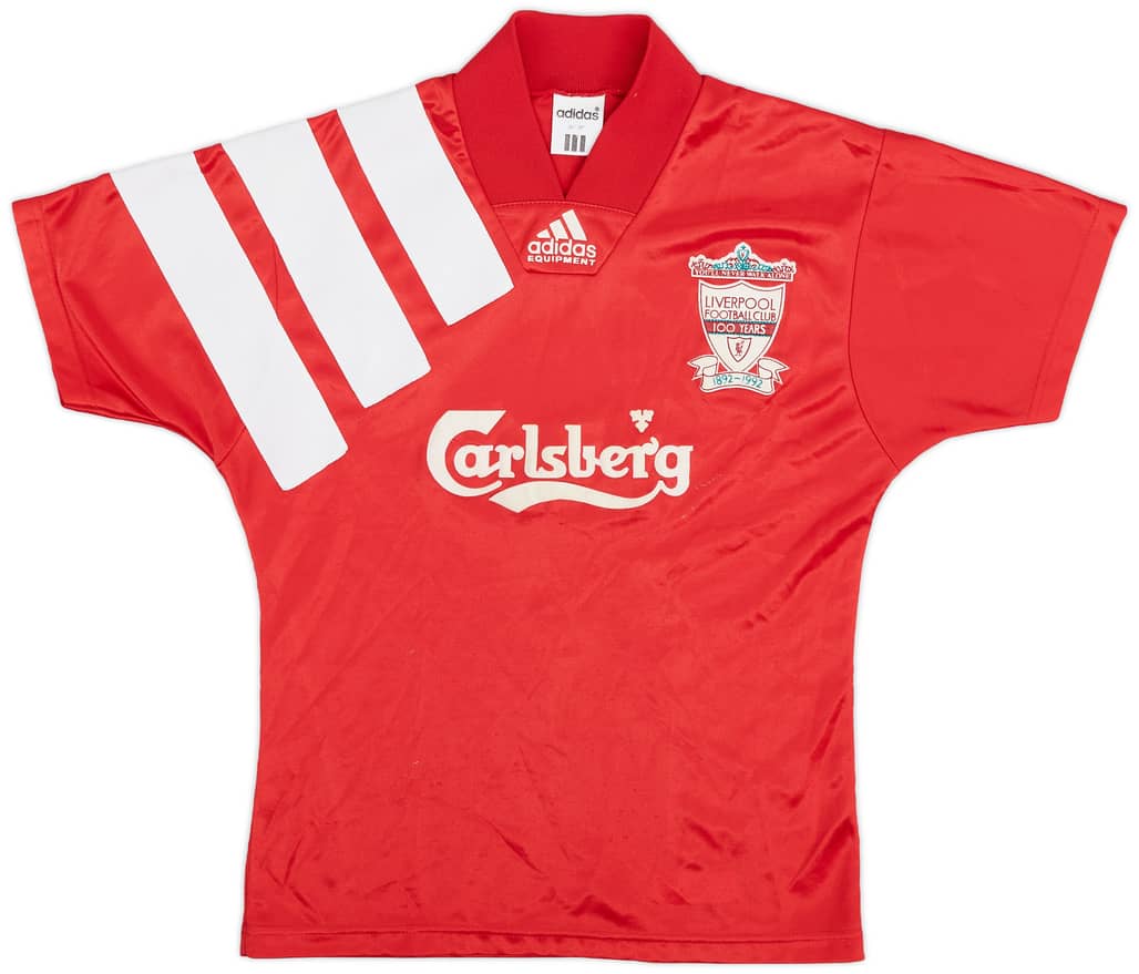 1992-93 Liverpool Centenary Home Shirt - 8/10 - (M.Boys)