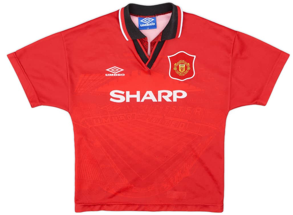 1994-96 Manchester United Home Shirt - 8/10 - (L.Boys)