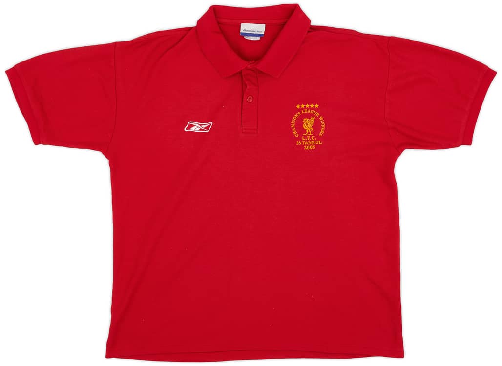 2005 Liverpool 'CL Winners' Reebok Polo Shirt - 8/10 - (M)