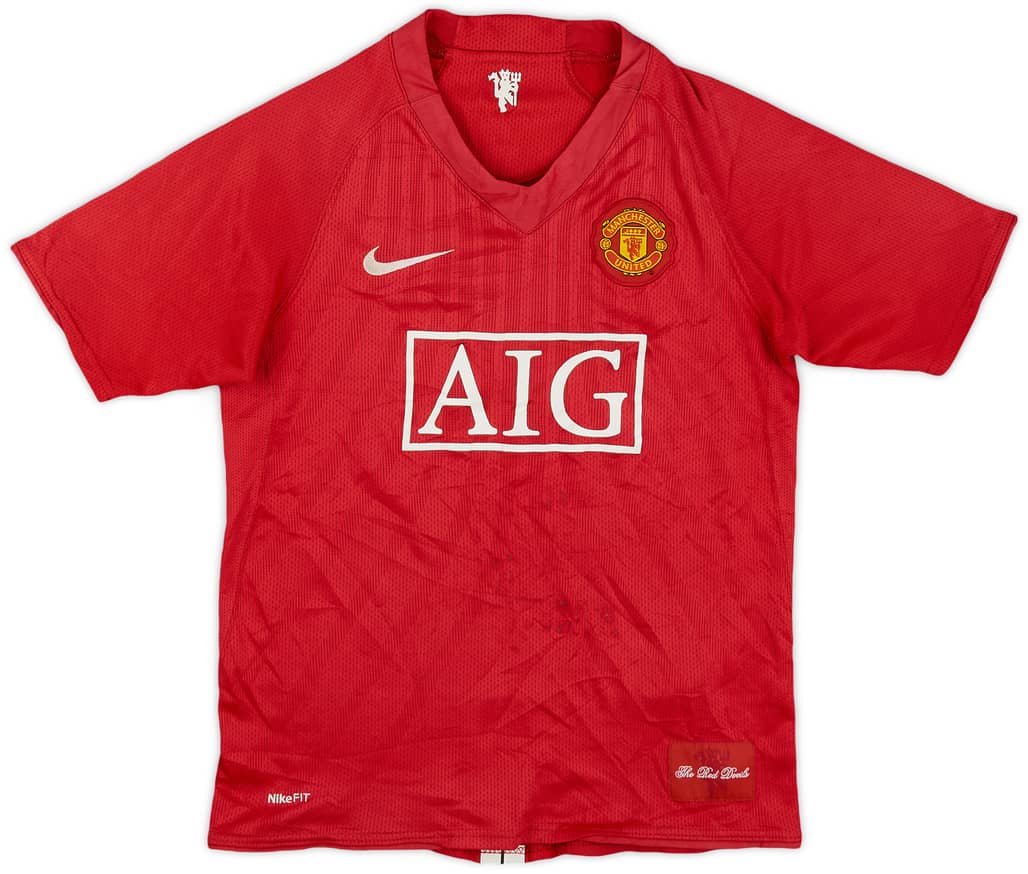 2007-09 Manchester United Home Shirt - 8/10 - (L.Boys)