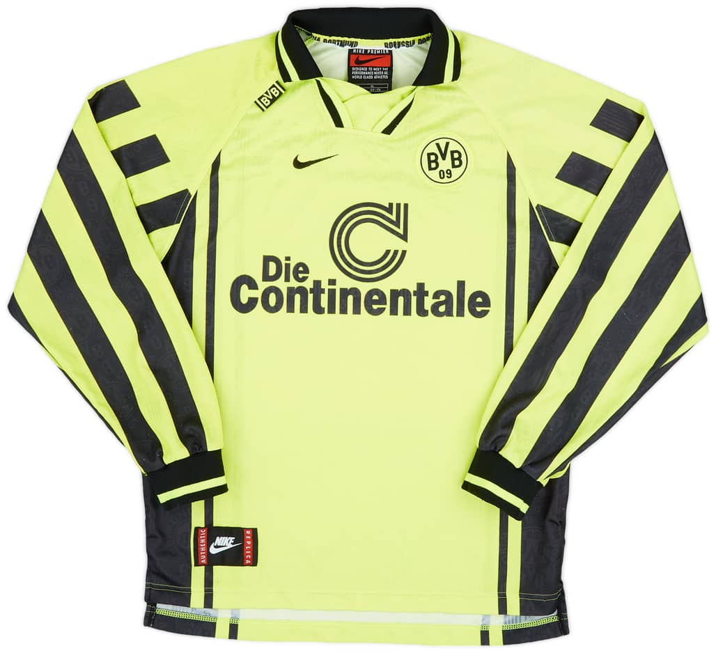 1996-97 Borussia Dortmund Home L/S Shirt - 8/10 - (XL.Boys)