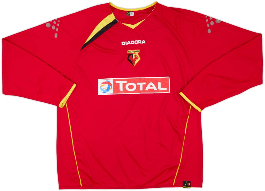2005-06 Watford Away L/S Shirt - 6/10 - (L)