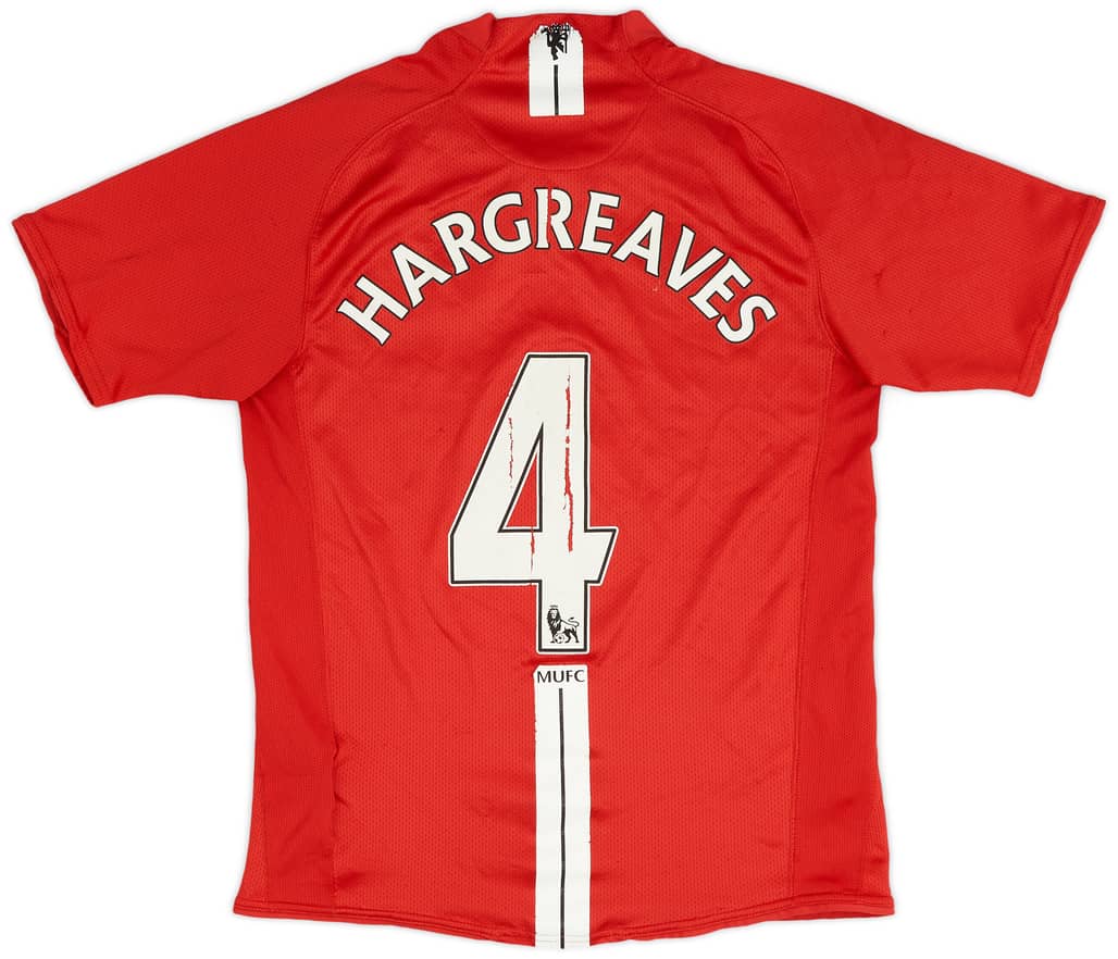 2007-09 Manchester United Home Shirt Hargreaves #4 - 4/10 - (S)