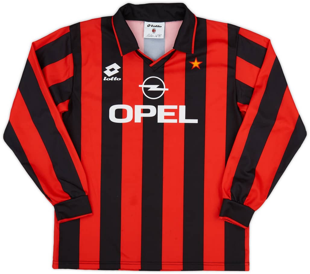 1994-95 AC Milan Home L/S Shirt - 8/10 - (M)
