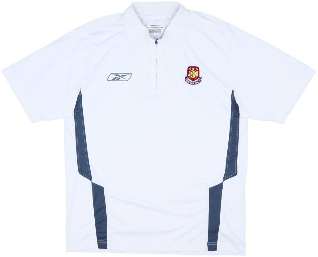 2004-05 West Ham Reebok 1/4 Zip Polo Shirt - 7/10 - (S)
