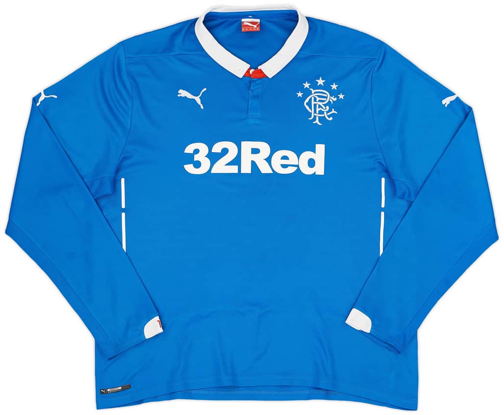 2014-15 Rangers Home L/S Shirt - 7/10 - (XXL)