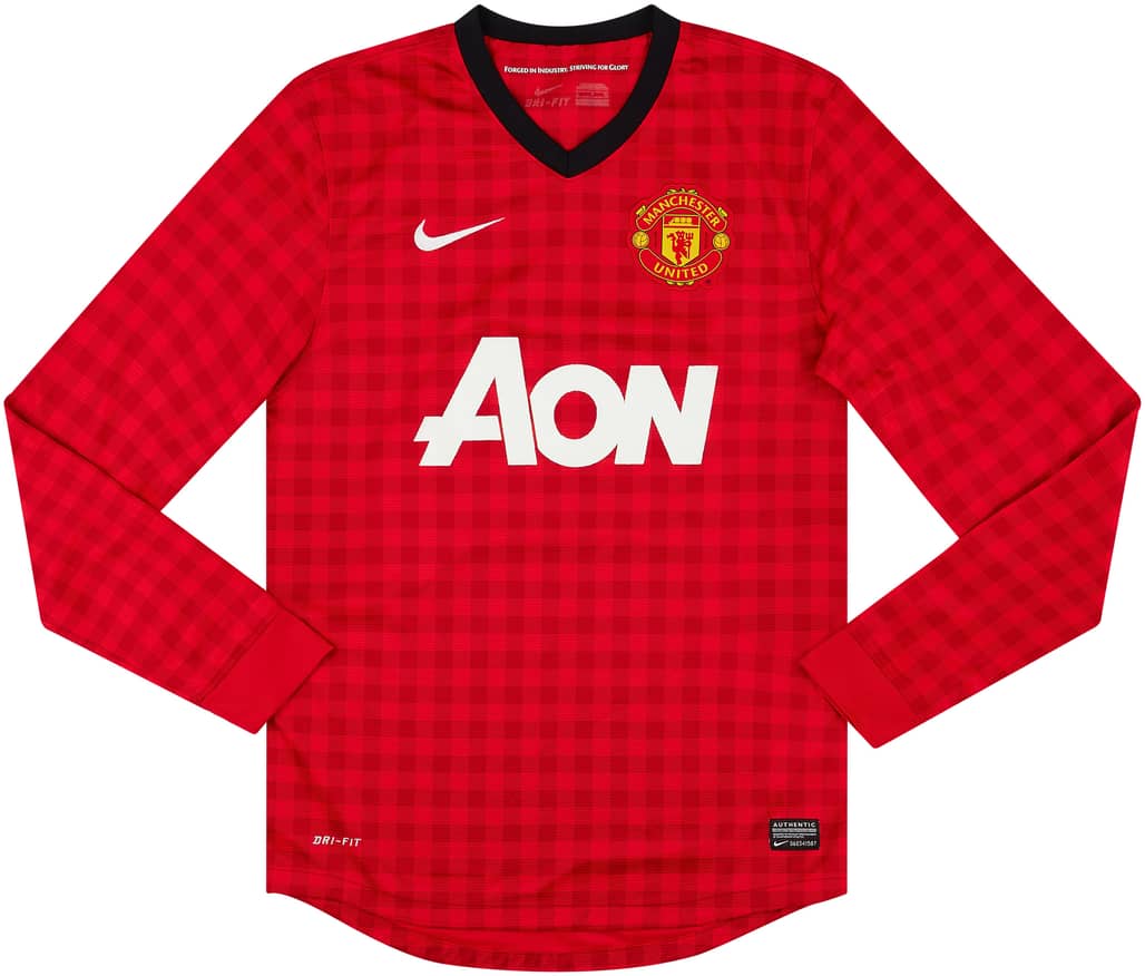 2012-13 Manchester United Home L/S Shirt - 5/10 - (S)