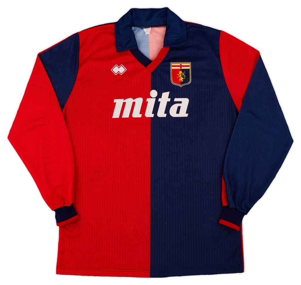 1990-91 Genoa Home L/S Shirt - 9/10 - (XL)