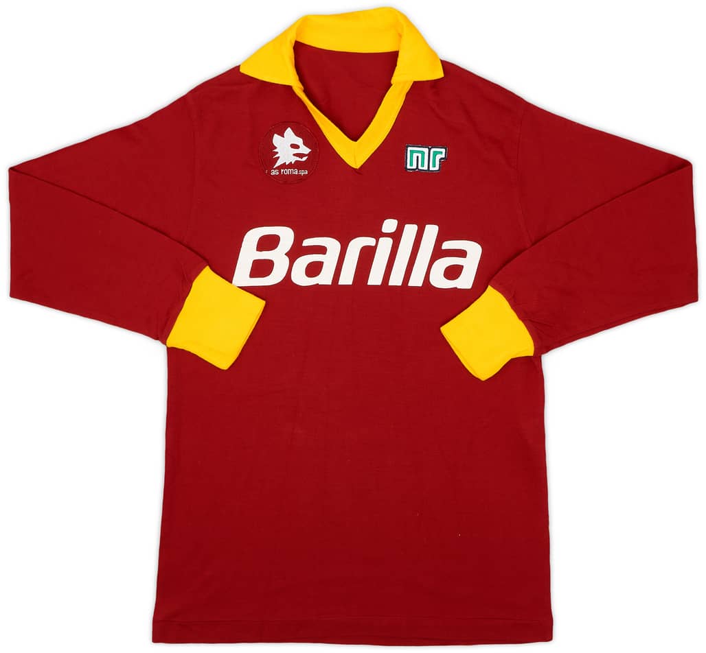 1988-89 Roma Home L/S Shirt - 9/10 - (L)