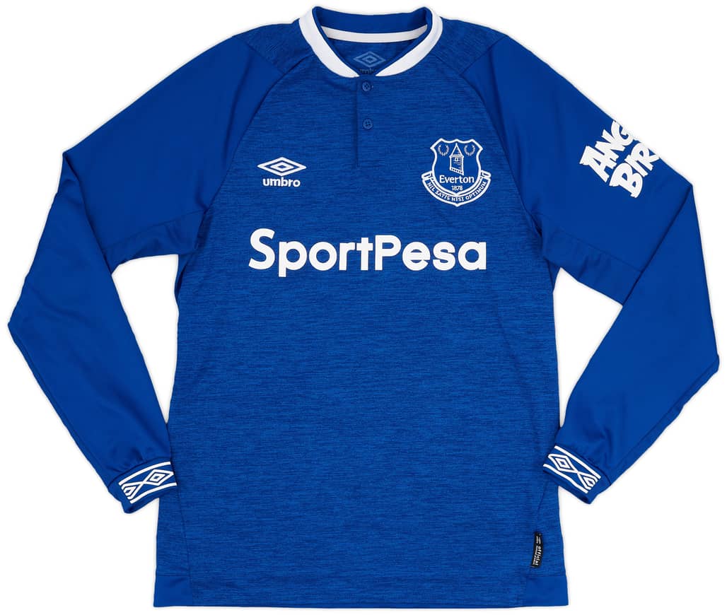 2018-19 Everton Home L/S Shirt - 9/10 - (S)