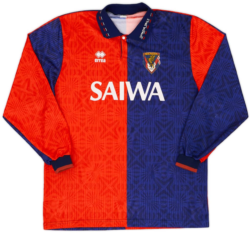 1992-94 Genoa Home L/S Shirt - 8/10 - (XL)