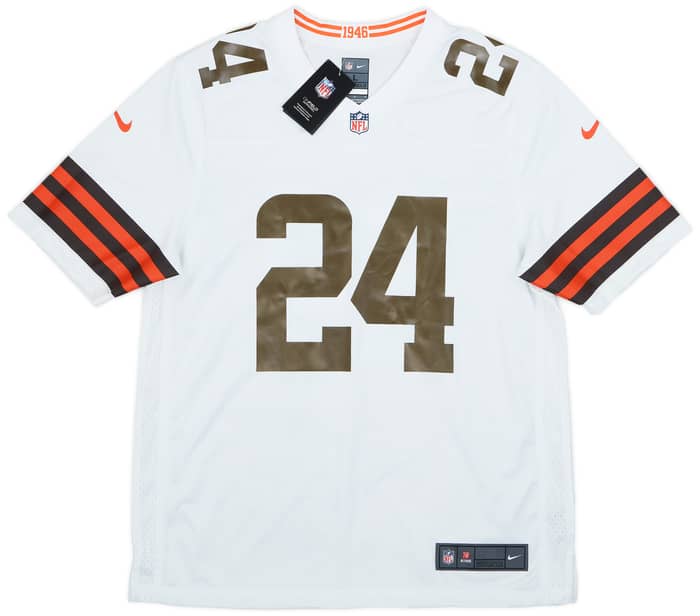 2020-24 Cleveland Browns Chubb #24 Nike Game Away Jersey (L)