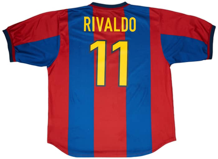 1998-00 Barcelona Home Shirt Rivaldo #11 - 7/10 - (XXL)
