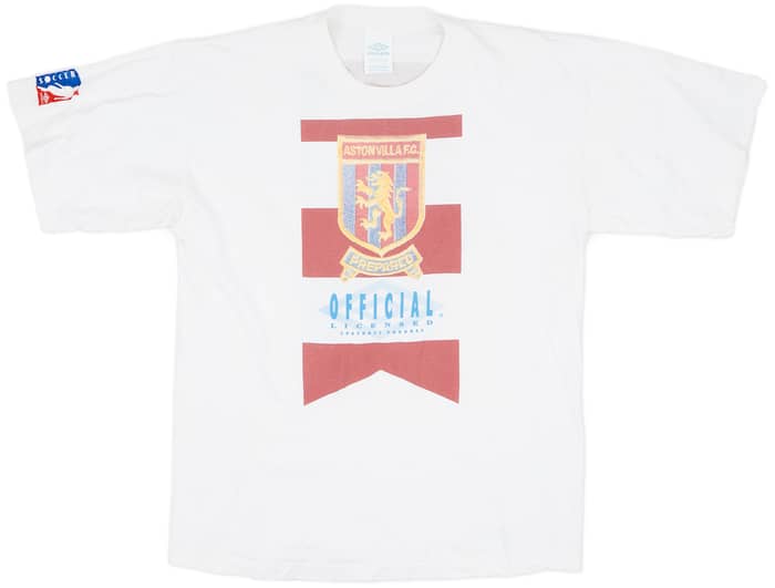 1990-91 Aston Villa Umbro Graphic Tee - 8/10 - (XL)