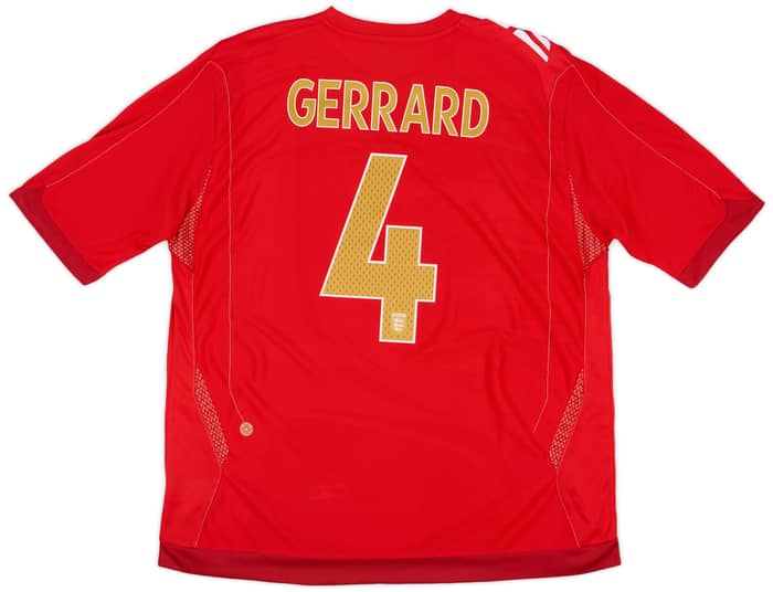 2006-08 England Away Shirt Gerrard #4 - 9/10 - (XXL)