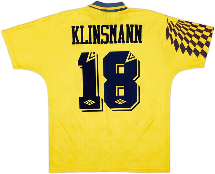 1991-95 Tottenham Away Shirt Klinsmann #18 - 8/10 - (L)