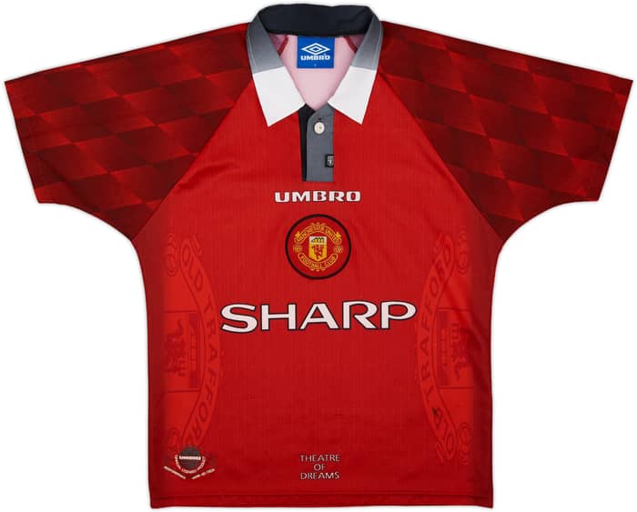 1995-98 Manchester United Home Shirt - 7/10 - (Y)