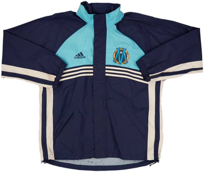1999-00 Olympique Marseille adidas Hooded Rain Jacket - 8/10 - (L)
