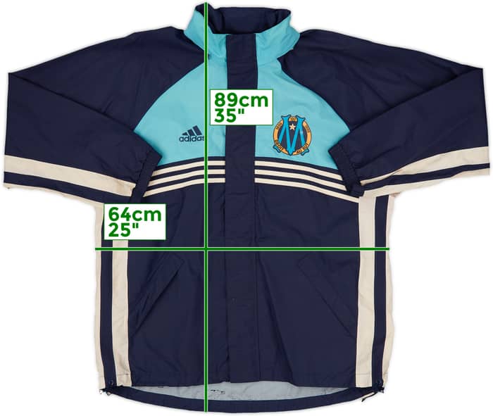1999-00 Olympique Marseille adidas Hooded Rain Jacket - 8/10 - (L)