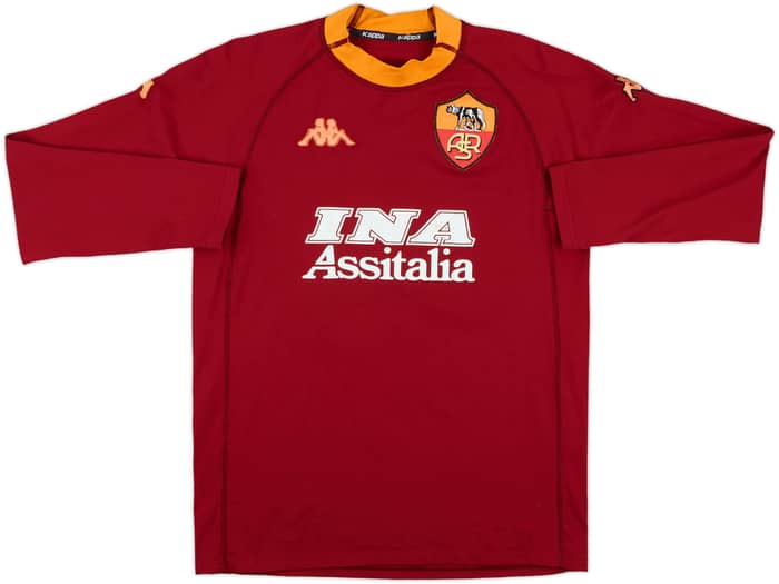 2000-01 Roma Match Issue Home L/S Shirt #20