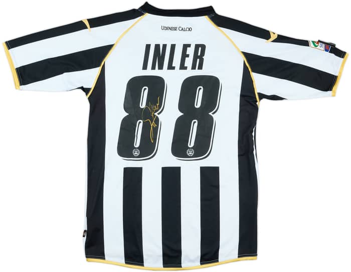 2010-11 Udinese Match Issue Signed Home Shirt Inler #88