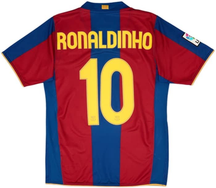 2007-08 Barcelona Home Shirt Ronaldinho #10 - 8/10 - (S)