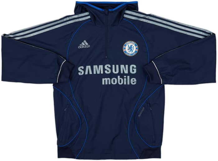 2006-07 Chelsea adidas 1/4 Zip Hooded Top - 5/10 - (S)