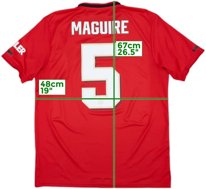 2019-20 Manchester United Home Shirt Maguire #5 - 8/10 - (L)
