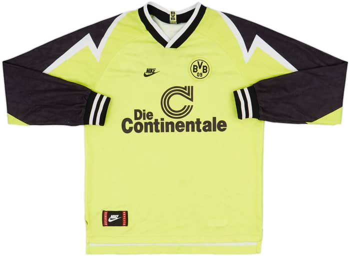 1995-96 Borussia Dortmund Home L/S Shirt - 7/10 - (XL.Boys)
