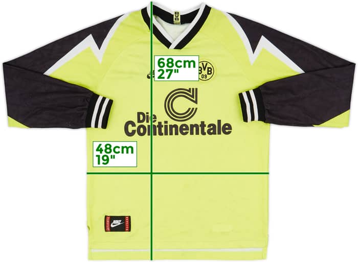 1995-96 Borussia Dortmund Home L/S Shirt - 7/10 - (XL.Boys)