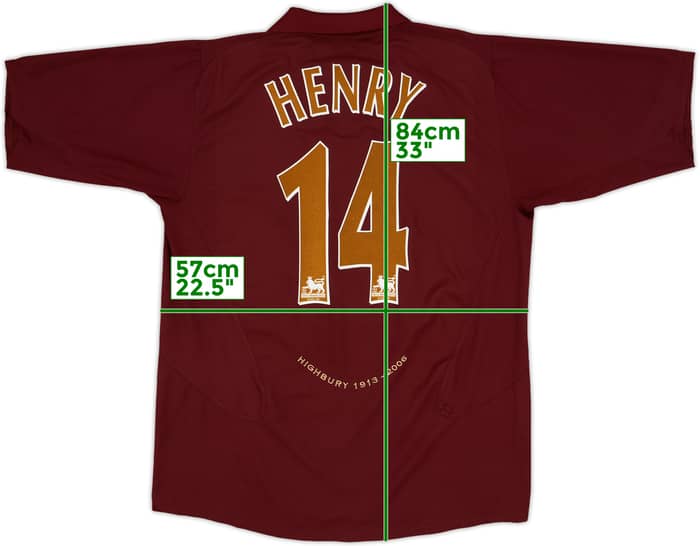 2005-06 Arsenal Home Shirt Henry #14 - 8/10 - (XL)