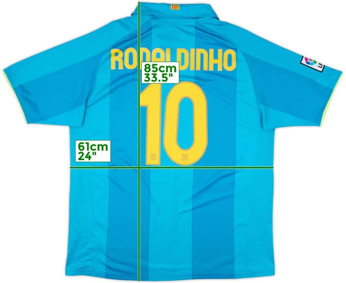 2007-09 Barcelona Away Shirt Ronaldinho #10 - 9/10 - (XL)