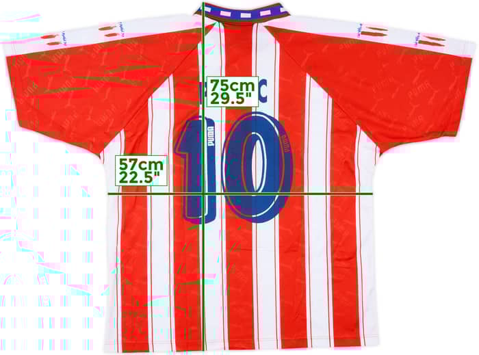 1995-96 Atletico Madrid Home Shirt Pantic #10 - 8/10 - (XL)