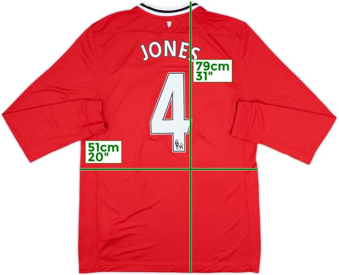 2011-12 Manchester United Home L/S Shirt Jones #4 - 6/10 - (L)